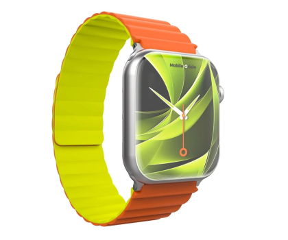 Pasek i akcesoria do zegarków Mobile Origin Magnetic Watch Strap IIorange/green Apple Watch 49mm/46mm/45